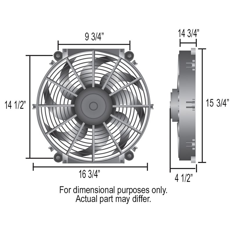 Derale | 16" Tornado Electric Puller Fan, Standard Mounting Kit