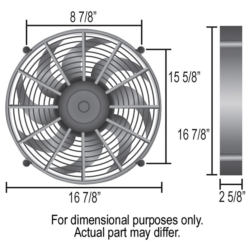 Derale | 17" High Output Single RAD Pusher/Puller Fan with Standard Mount Kit