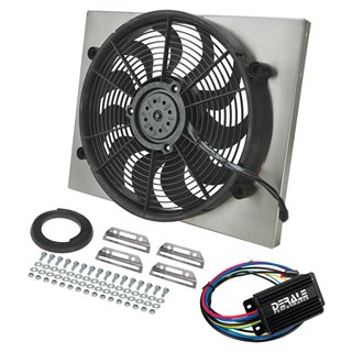 Derale | Powerpack - High Output Single 17" RAD Fan/Alum Shroud Kit w/ PWM Controller