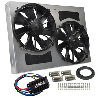 Derale | Powerpack - High Output Dual 12" RAD Fan/Aluminum Shroud w/ PWM Controller