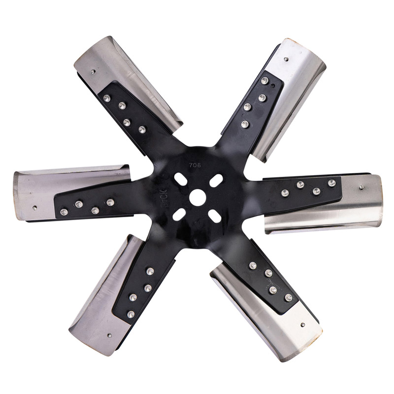 Derale | 15" Heavy Duty Stainless Steel Standard Rotation Flex Fan, Black Hub