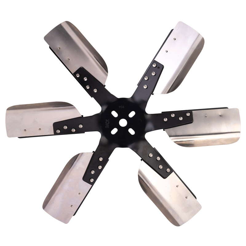 Derale | 19" Heavy Duty Stainless Steel Standard Rotation Flex Fan, Black Hub - Monte Carlo / Firebird 1977-1989