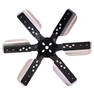 Derale | 18" Heavy Duty Stainless Steel Reverse Rotation Flex Fan, Black Hub - Mustang 3.8L 1983-1986