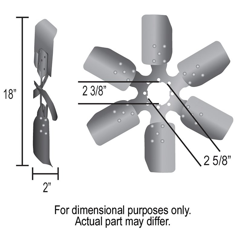 Derale | 18" Reverse Rotation Fan Clutch Fan, Black - Mustang 3.8L 1983-1986