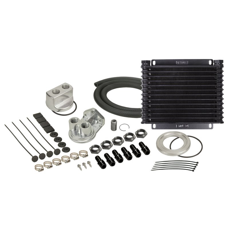Derale | 13 Row Plate & Fin Engine Oil Cooler Kit with Spin On Adapter - Acura / Audi / Buick / Cadillac / Chevrolet 1964-2018