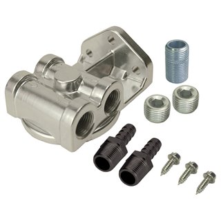 Derale | Single Side Ports 3/8" NPT Filter Mount Kit with 3/4"-16 Filter Threads