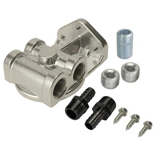 Derale | Side Ports Filter Mount Kit, 1/2" NPT - Ram 2500 5.7L 2010