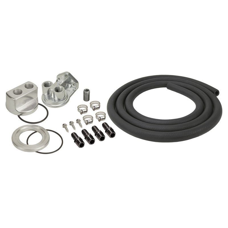 Derale | Engine Oil Filter Relocation Kit, 1/2" NPT Ports w/ 13/16"-16 Engine Thread Size