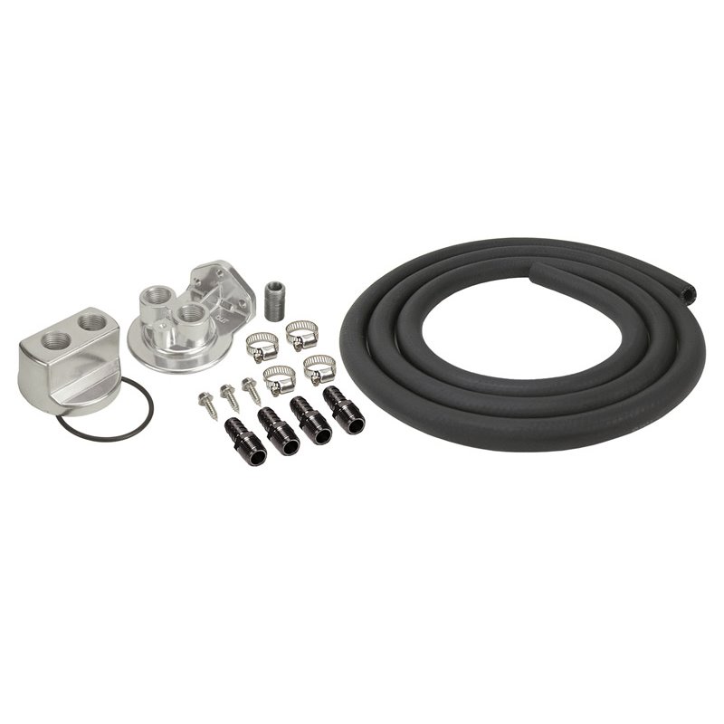 Derale | Engine Oil Filter Relocation Kit, 1/2" NPT Ports w/ 20x1.5mm Engine Thread Size