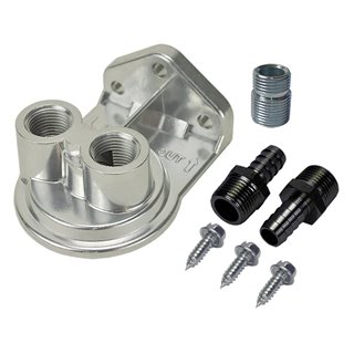 Derale | Single Ports Up 1/2" NPT Filter Mount Kit with 13/16"-16 Filter Thread - Buick / Cadillac / Chevrolet / GMC 1967-2018