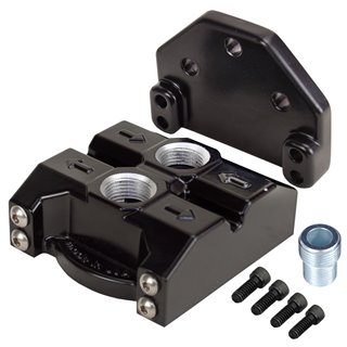 Derale | Premium -10AN Ports Up Single Filter Mount, 3/4"-16 Filter Threads