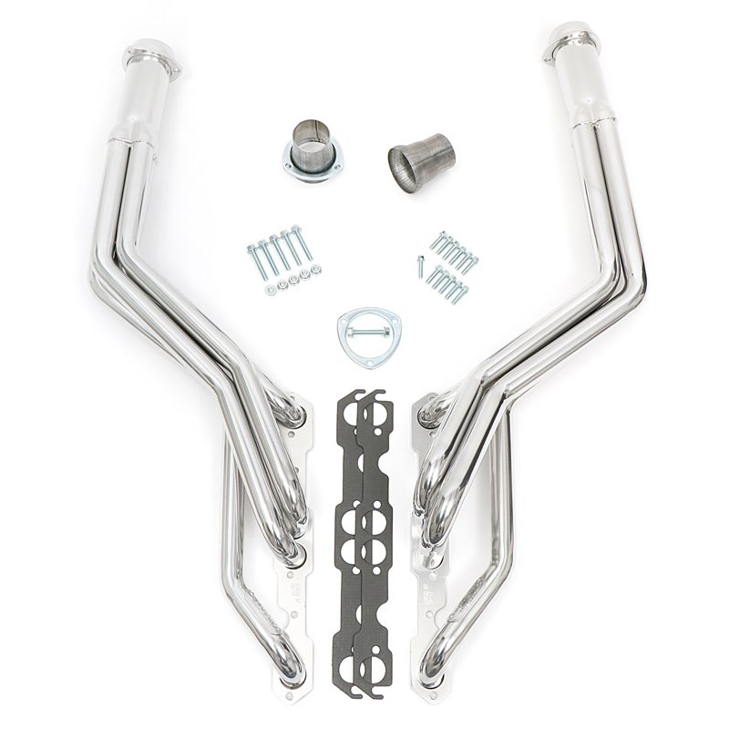 Hedman | Silver 1-1/2 in. Long-Tube Swap Headers For SB Chevy In 2WD S10 - Blazer / S15 Jimmy / Sonoma / Bravada 1994-2004