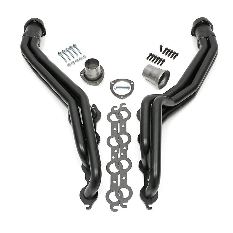 Hedman | Black Long-Tube LS Engine Swap Headers For 2WD S10/S15 Trucks - Blazer / S15 Jimmy / Sonoma / Bravada 1994-2004