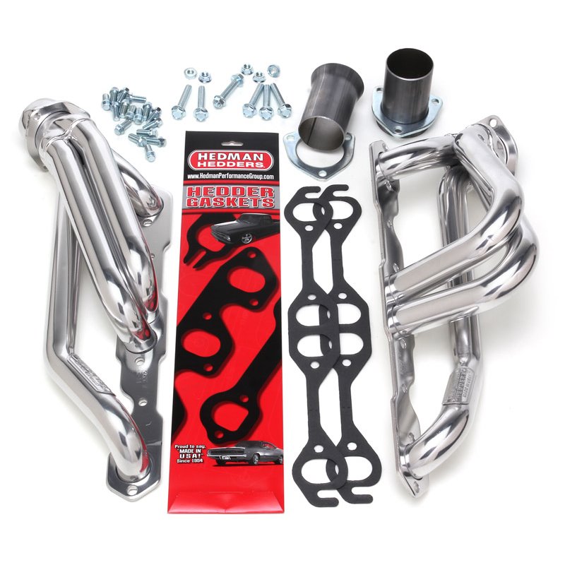 Hedman | Silver 1-1/2 in. Mid-Length Swap Headers For SB Chevy into 2WD S10 - Blazer / S15 Jimmy / Sonoma / Bravada 1994-2004