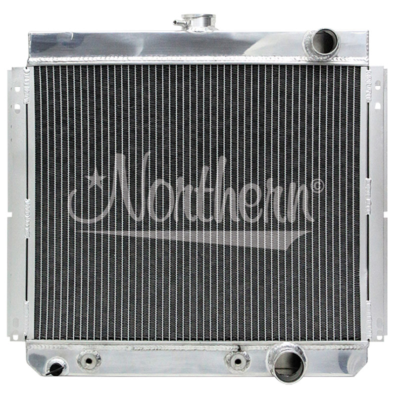 Northern | Muscle Car Radiator - 19 3/4 21 7/8 x 2 1/2 - Outlet Passenger Side - Mustang 1967-1970