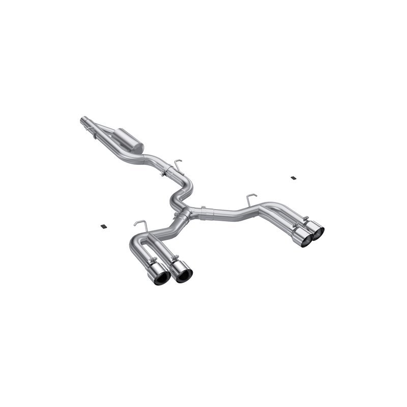 MBRP | 3in. Cat-Back Dual Split Quad Rear, Valve Delete, T304. - S3 2.0T 2022-2024
