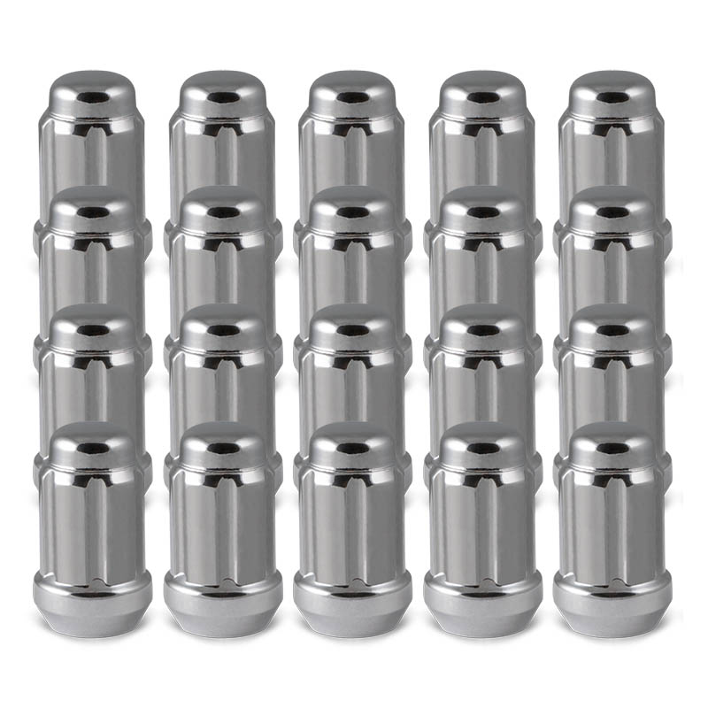 RHI | Lug Nuts (20) - Closed End, Spline - Chrome - 7/16" X 35mm (1.38")
