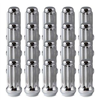 RHI | Lug Nuts (20) - Closed End (Long), Spline - Chrome - 9/16" X 50mm (2.00")