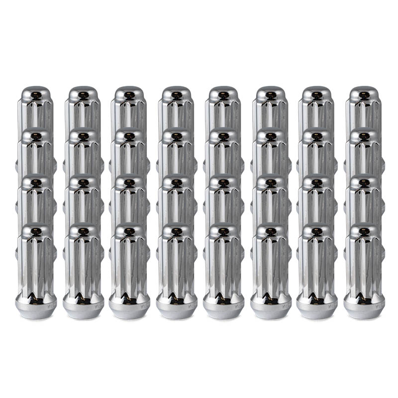 RHI | Lug Nuts (32) - Closed End (Long), Spline - Chrome - 9/16" X 50mm (2.00")