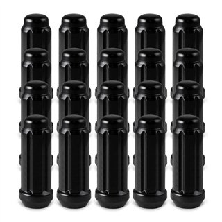 RHI | Lug Nuts (20) - Closed End (Long), Spline - Black Chrome  - 9/16" X 50mm (2.00")