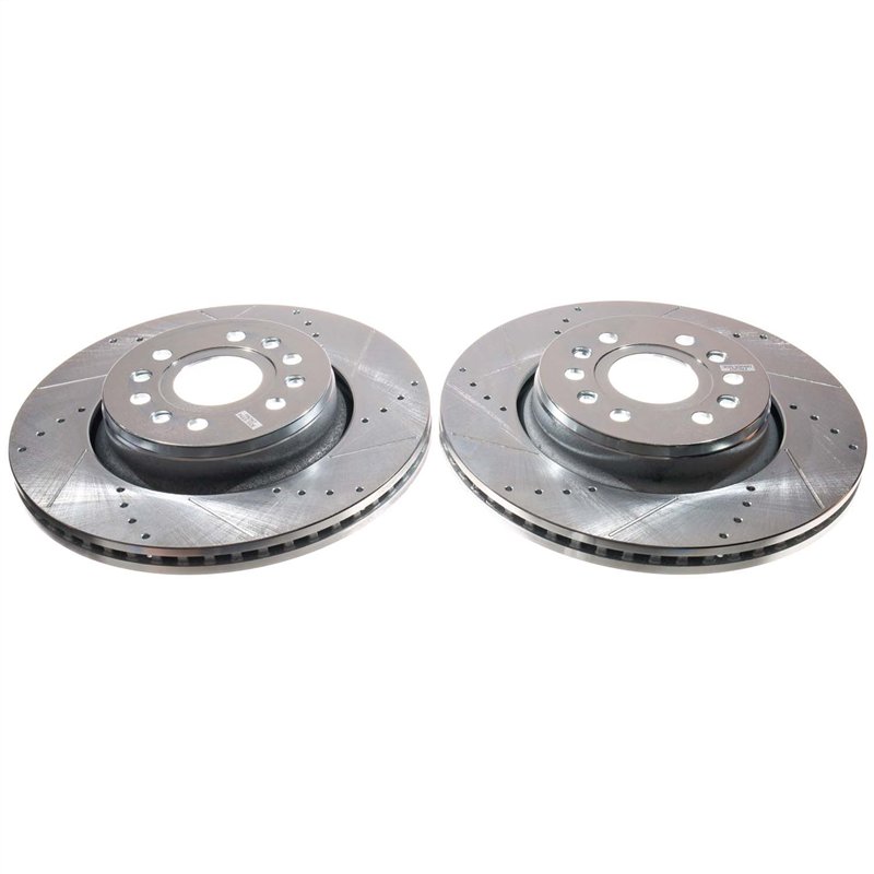 PowerStop | PowerStop Evolution Performance Drilled; Slotted / Plated Brake Rotor Pair - Front - Dodge / Jeep 2021-2024