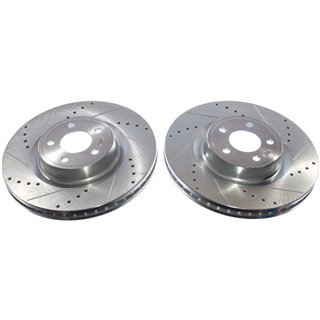 PowerStop | PowerStop Evolution Performance Drilled; Slotted / Plated Brake Rotor Pair - Front - Mustang 2.3T / 5.0L 2021-2023