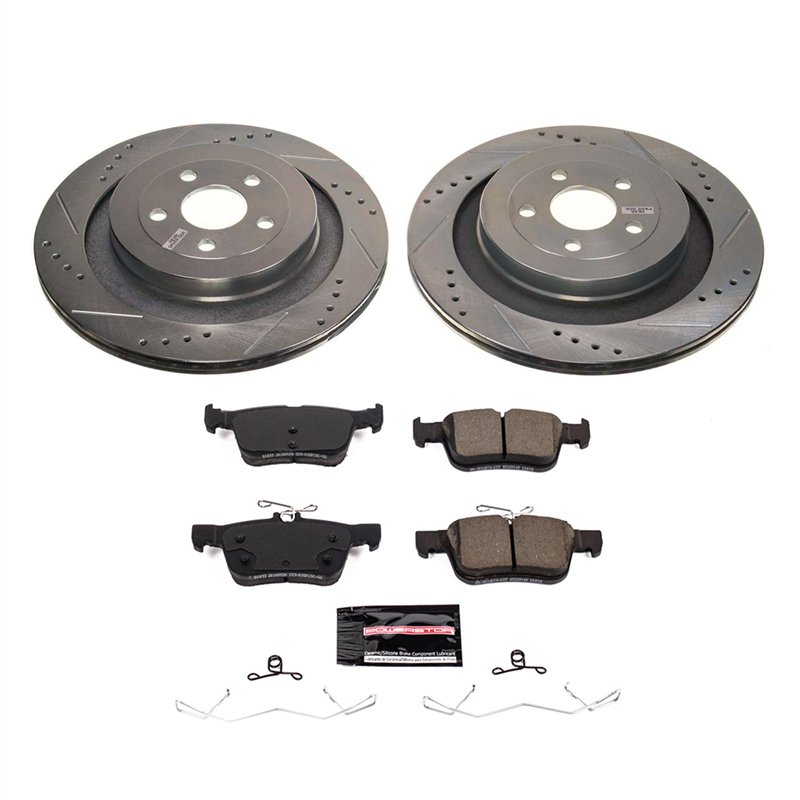 PowerStop | Z23 Daily Driver Carbon-Fiber Ceramic Brake Pad and Drilled/Slotted Rotor Kit - Rear