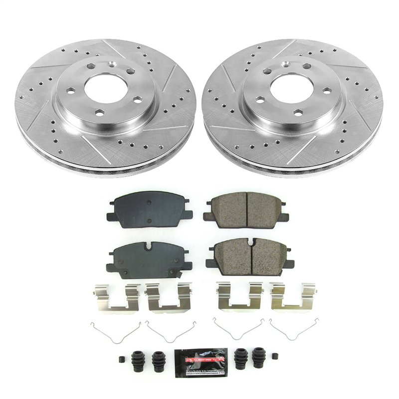 PowerStop | Z23 Daily Driver Carbon-Fiber Ceramic Brake Pad and Drilled/Slotted Rotor Kit - Front