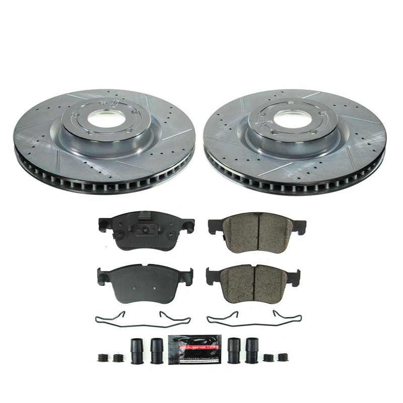 PowerStop | Z23 Daily Driver Carbon-Fiber Ceramic Brake Pad and Drilled/Slotted Rotor Kit - Front
