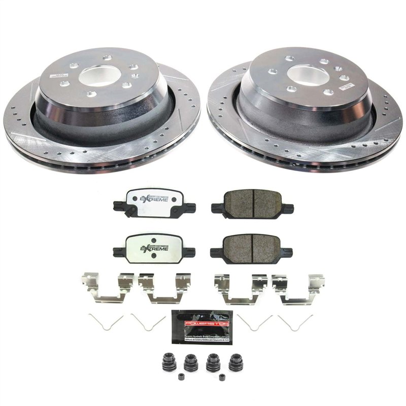 PowerStop | Z36 Truck and SUV Carbon-Fiber Ceramic Brake Pad and Drilled/Slotted Rotor Kit - Arrière