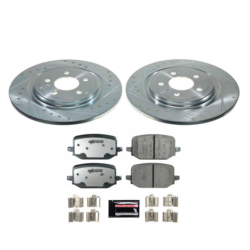 PowerStop | Z36 Truck and SUV Carbon-Fiber Ceramic Brake Pad and Drilled/Slotted Rotor Kit - Rear