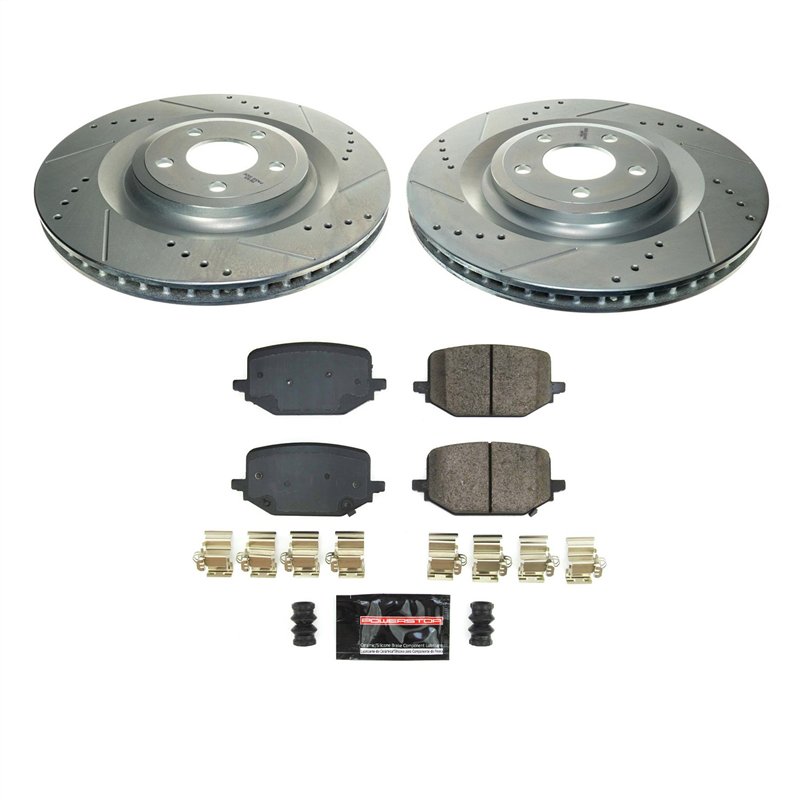 PowerStop | Z23 Daily Driver Carbon-Fiber Ceramic Brake Pad and Drilled/Slotted Rotor Kit - Rear