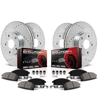 PowerStop | Z23 Daily Driver Carbon-Fiber Ceramic Brake Pad and Drilled/Slotted Rotor Kit - Avant & Arrière