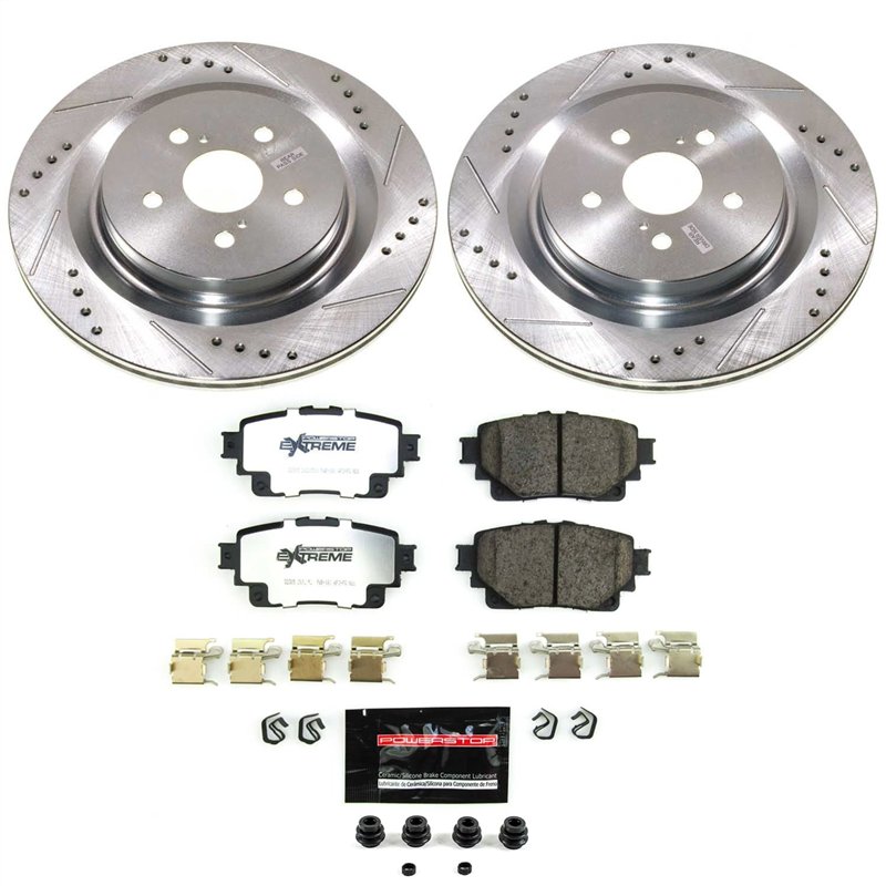 PowerStop | Z36 Truck and SUV Carbon-Fiber Ceramic Brake Pad and Drilled/Slotted Rotor Kit - Arrière