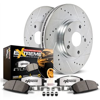PowerStop | Z36 Truck and SUV Carbon-Fiber Ceramic Brake Pad and Drilled/Slotted Rotor Kit - Avant - Dodge / Jeep 2021-2024