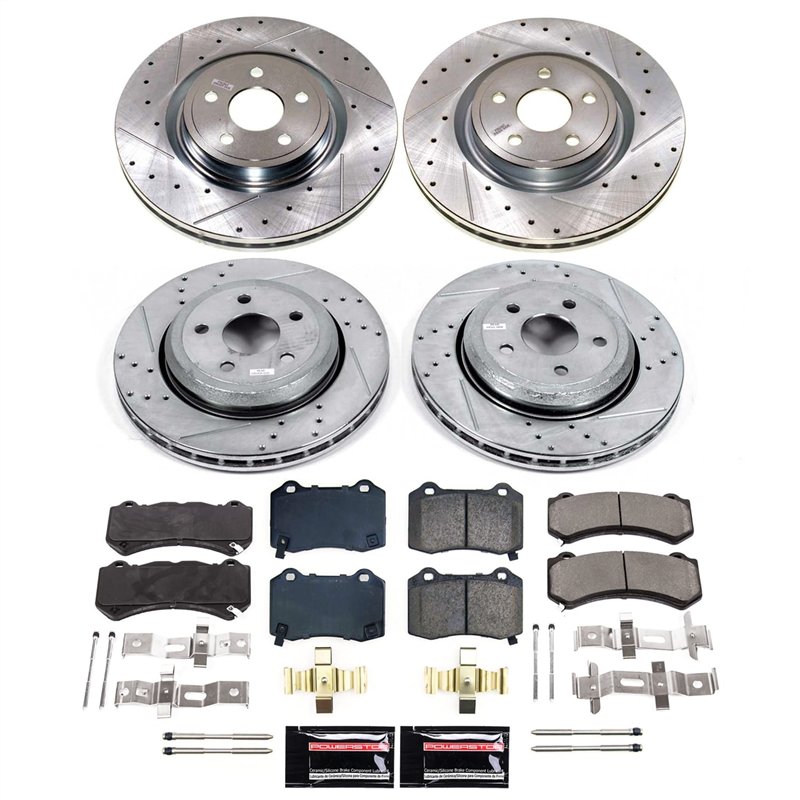 PowerStop | Z23 Daily Driver Carbon-Fiber Ceramic Brake Pad and Drilled/Slotted Rotor Kit - Avant & Arrière