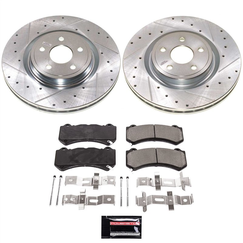 PowerStop | Z23 Daily Driver Carbon-Fiber Ceramic Brake Pad and Drilled/Slotted Rotor Kit - Front
