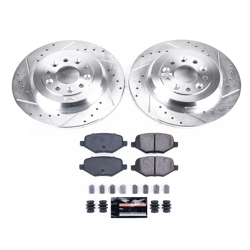 PowerStop | Z23 Daily Driver Carbon-Fiber Ceramic Brake Pad and Drilled/Slotted Rotor Kit - Arrière - MKT / MKX 2015-2019