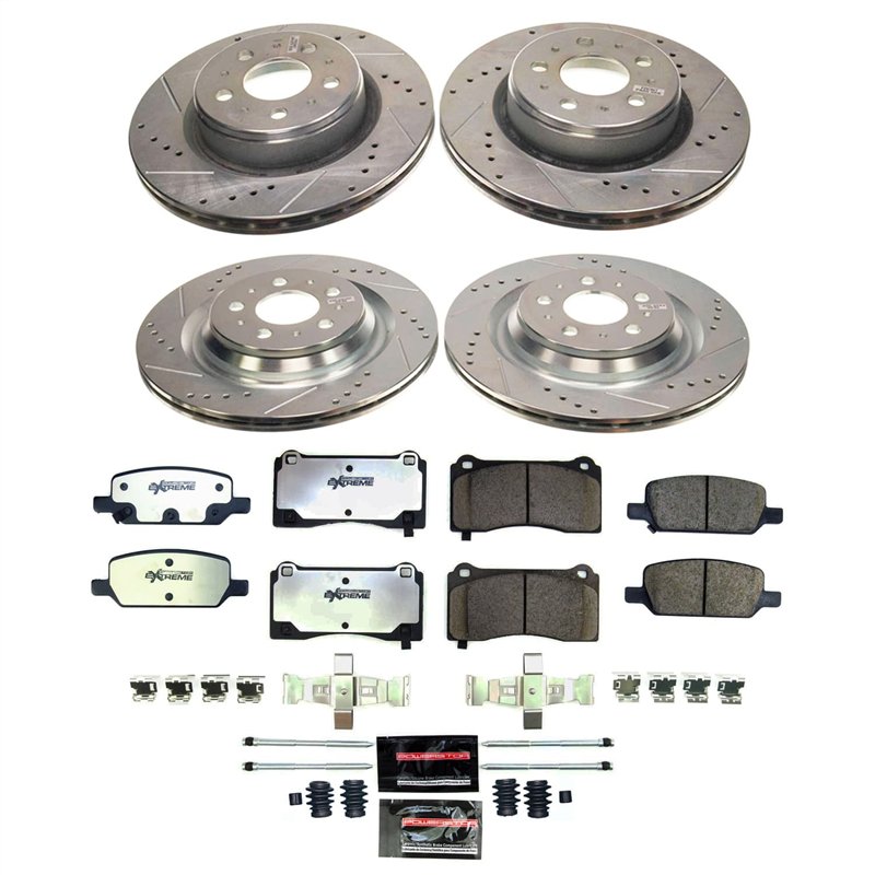 PowerStop | Z26 Street Performance Ceramic Brake Pad and Drilled/Slotted Rotor Kit - Avant & Arrière - 3 2017-2021
