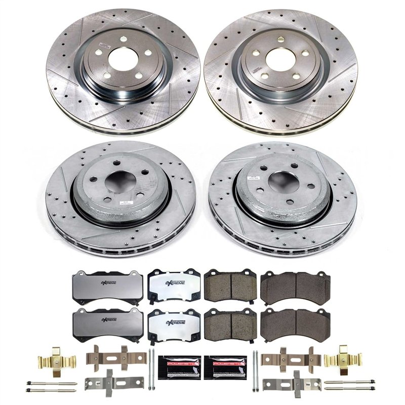 PowerStop | Z26 Street Performance Ceramic Brake Pad and Drilled/Slotted Rotor Kit - Front and Rear