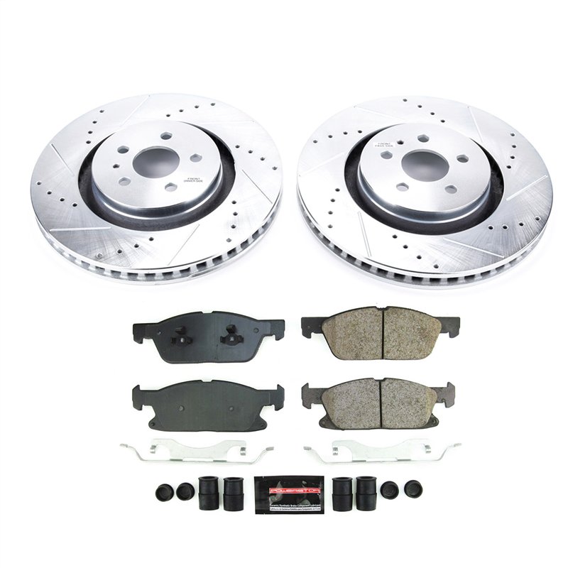 PowerStop | Z23 Daily Driver Carbon-Fiber Ceramic Brake Pad and Drilled/Slotted Rotor Kit - Front