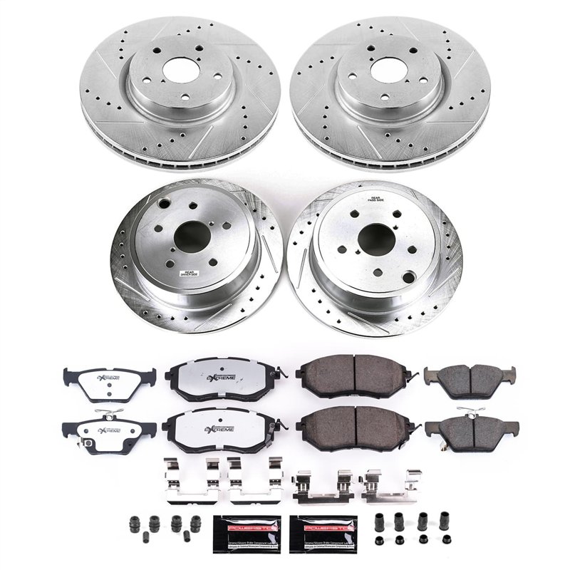 PowerStop | Z26 Street Performance Ceramic Brake Pad and Drilled/Slotted Rotor Kit - Front and Rear - WRX 2.0T 2021