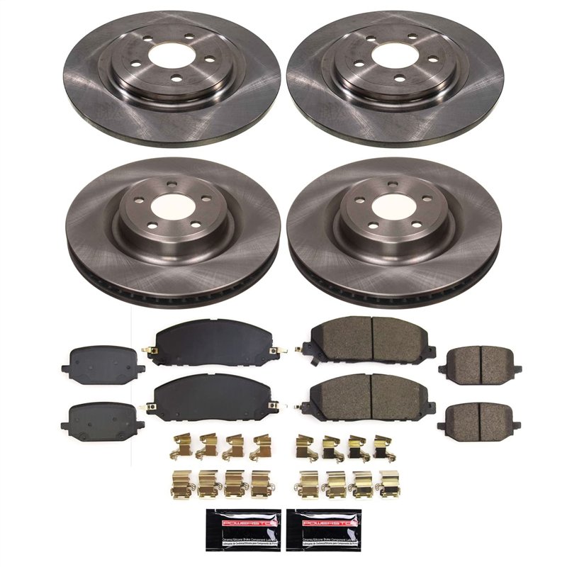 PowerStop | OE Stock Replacement Low-Dust Ceramic Brake Pad and Rotor Kit - Avant & Arrière