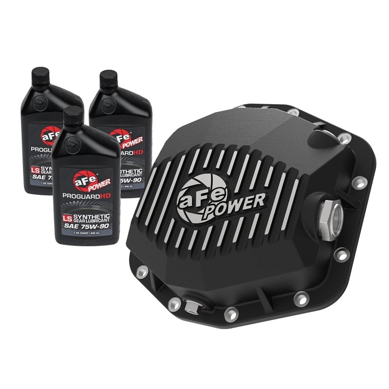 aFe Power | Pro Series Rear Differential Cover Black w/Machined Fins/Gear Oil - Bronco 2.3T / 2.7T 2021-2022