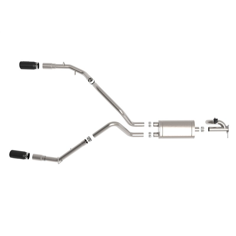 aFe Power | Gemini XV 3 IN 304 Stainless Steel Cat-Back Exhaust System w/Cut-Out Black - Ram 1500 5.7L 2019-2023 aFe POWER Ca...