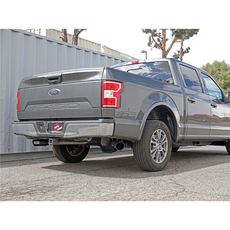 aFe Power | Gemini XV 3 IN 304 Stainless Steel Cat-Back Exhaust System w/Cut-Out Black - F-150 5.0L 2020-2021 aFe POWER Cat-B...