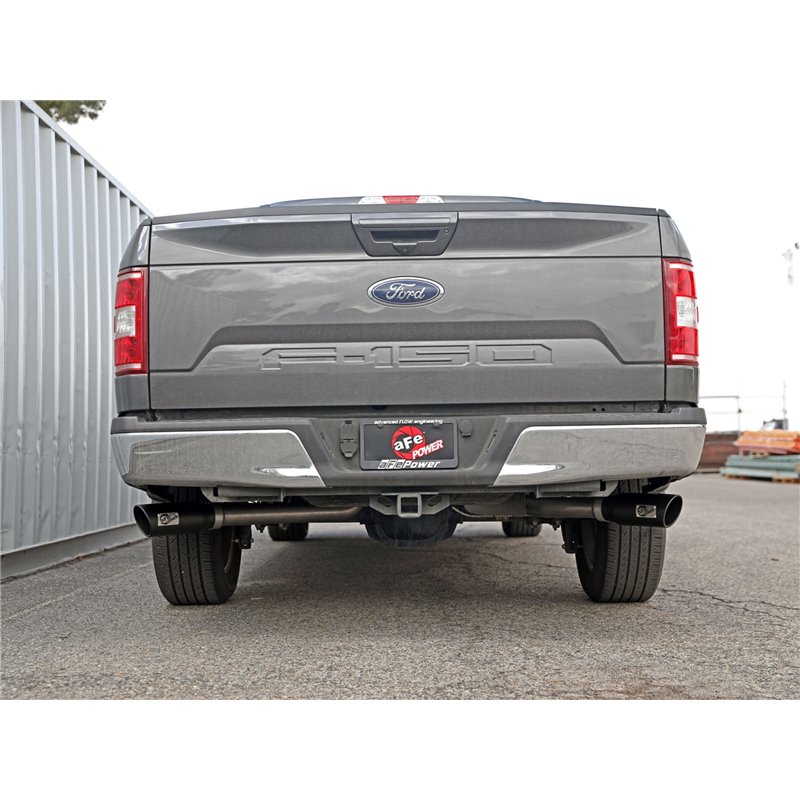 aFe Power | Gemini XV 3 IN 304 Stainless Steel Cat-Back Exhaust System w/Cut-Out Black - F-150 5.0L 2020-2021 aFe POWER Cat-B...