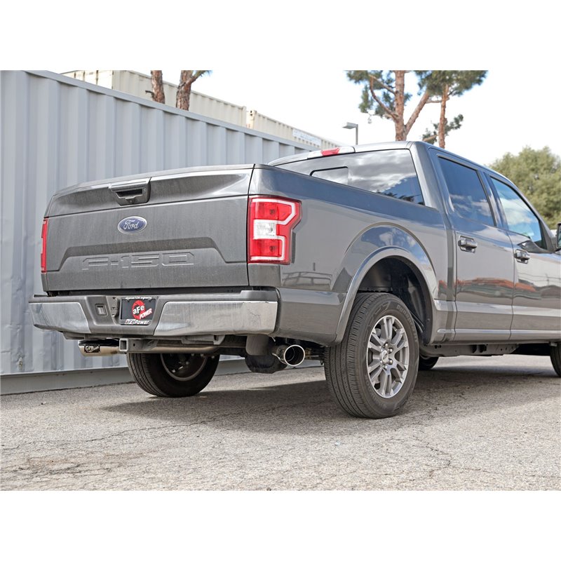 aFe Power | Gemini XV 3 IN 304 Stainless Steel Cat-Back Exhaust System w/Cut-Out Polished - F-150 2.7T / 3.5T / 5.0L 2015-202...