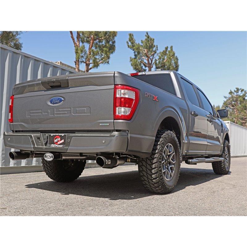 aFe Power | Vulcan Series 3 IN 304 Stainless Steel Cat-Back Exhaust System w/Black Tip - F-150 2.7T / 3.5T 2021-2023 aFe POWE...