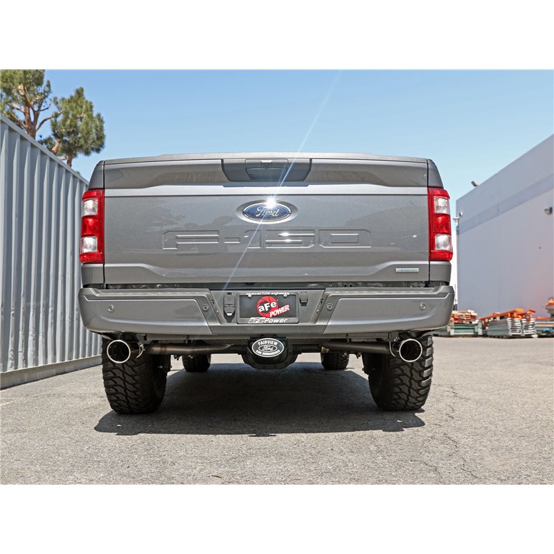 aFe Power | Vulcan Series 3 IN 304 Stainless Steel Cat-Back Exhaust System w/Polished Tip - F-150 2.7T / 3.5T 2021-2023 aFe P...